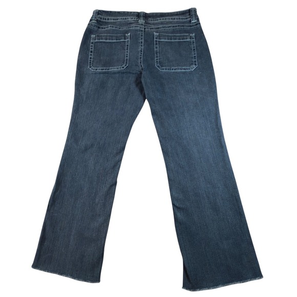 Canyon River Blues Size 12 Bootcut Jeans Medium Wash Raw Hem Stretch Classic - Picture 3 of 12